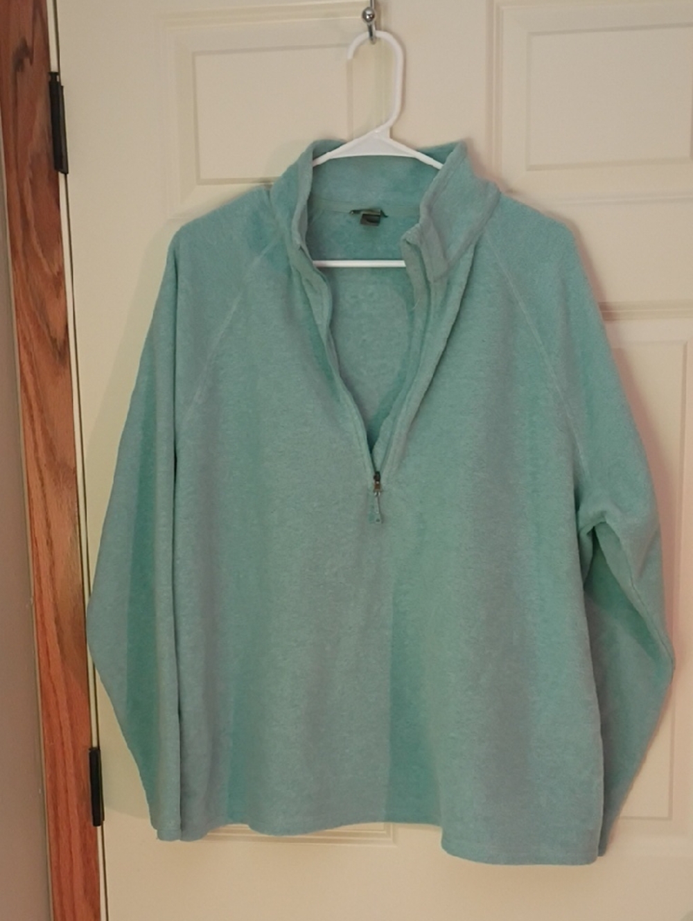 Eddie Bauer Light Blue Fleece Quarter-Zip Turtleneck Pullover